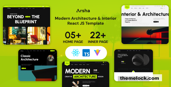 Arsha - Architecture Construction & Interior React JS Template