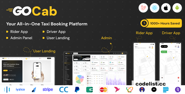 Download GoCab v1.0.0 – Grab – Uber Clone – Taxi Booking | Free Nulled Scripts