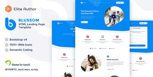 Blussom v1.0 - Insurance Service Landing Page Template