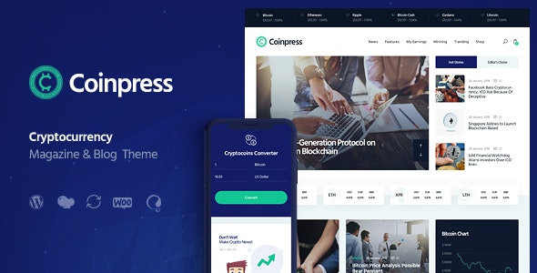 Coinpress v1.0 - ICO Cryptocurrency Magazine & Blog WordPress Theme