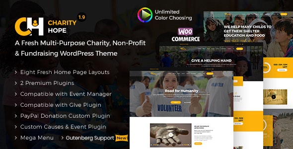 Charity Hope v1.9 - Non-Profit & Fundraising WordPress Charity Theme