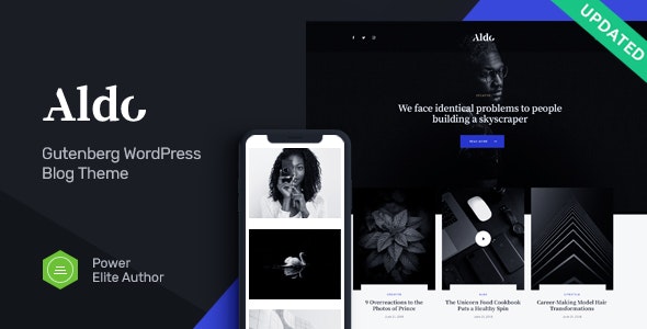 Aldo v1.0 - Black and White Gutenberg Blog WordPress Theme