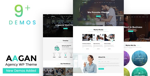 Aagan v2.2 - Agency, Startup WordPress Theme