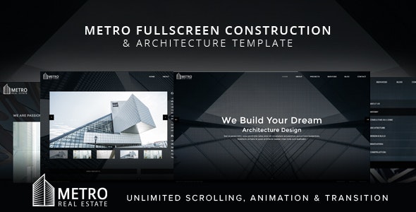 Metro v1.0 - Fullscreen Construction and Architecture Template