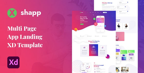 Download Xshapp v1.0 – Multipage App Landing XD Template | Free Nulled Scripts