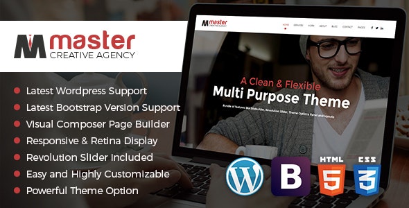 Master Creator v1.5.13 - Minimal WordPress Theme