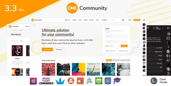 OneCommunity v3.6.2.1 - BuddyPress Nouveau Community Theme