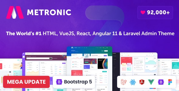 Metronic v8.0.38 - Bootstrap 4/5 HTML, VueJS, React, Angular 11 & Laravel Admin Dashboard Theme