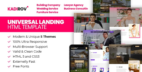 Kadirov v1.0 - 5 Landing Page Template