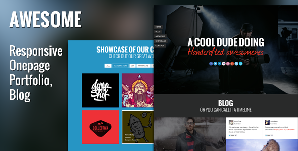 Awesome - Responsive Onepage Portfolio & Blog