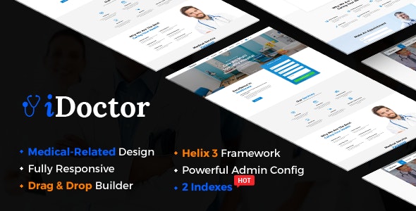 iDoctor v3.9.6 - Responsive & Multipurpose Medical Joomla Template With Page Builder