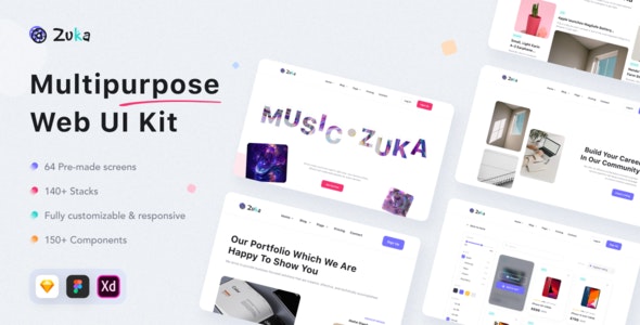 Download Zuka v1.0 – Multipurpose Web UI Kit for Adobe XD | Free Nulled Scripts