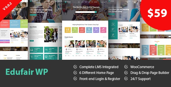 Edufair v1.1 - Multipurpose WordPress Theme For Education