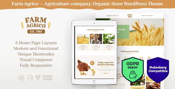 Farm Agrico v1.2.1 - Agricultural Business WordPress Theme
