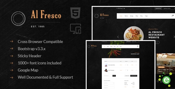 Al Fresco v1.0 – An eCommerce Restaurant Responsive HTML Template