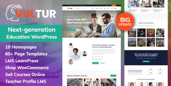 Vultur v1.1.0 - Coach Online Courses & LMS Education WordPress