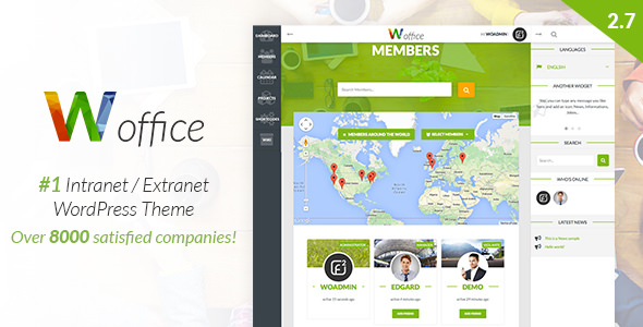 Woffice v2.7.3 - Intranet/Extranet WordPress Theme