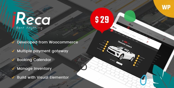 Ireca v1.2.8 - Car Rental Boat, Bike, Vehicle, Calendar WordPress Theme