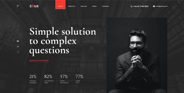 Zeus v1.0 - Lawyers and Law Firm HTML Template