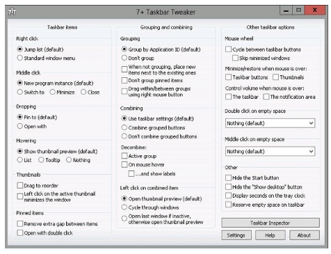 Download 7+ Taskbar Tweaker v5.15.4 Portable