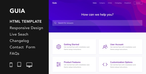 Guia v1.0 - Helpdesk and Documentation HTML5 Responsive Template