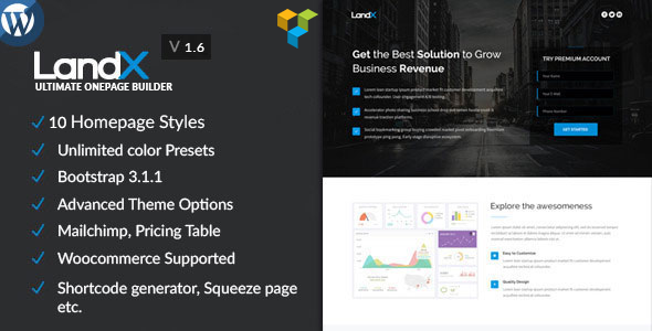 LandX v1.8.3 - Multipurpose Wordpress Landing Page