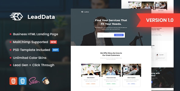 LeadData v1.0 - Lead Generation HTML Landing Page Template