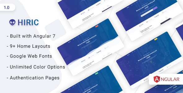 Hiric v1.0.0 - Angular Landing Template
