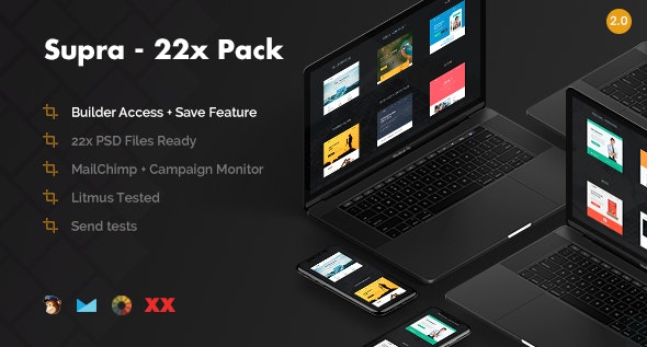 Supra v2.0 - Pack of 20 Templates + Online Template Builder