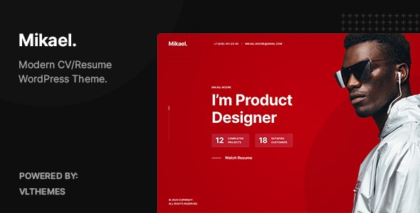 Mikael v1.0.1 - Modern & Creative CV/Resume WordPress Theme