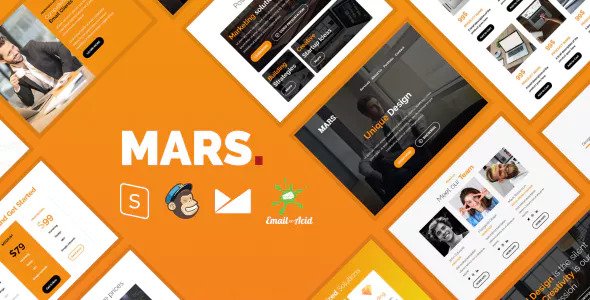 Mars Email - Responsive Email Template with MailChimp Editor, StampReady & Online Builder