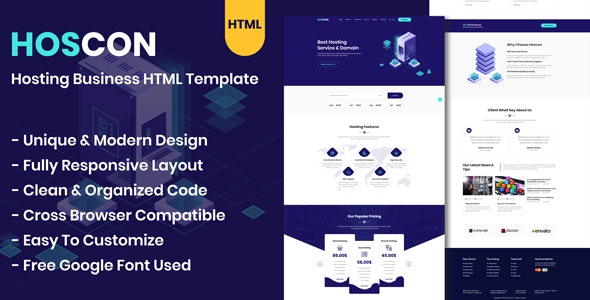 Hoscon v1.0 - Hosting Business HTML Template