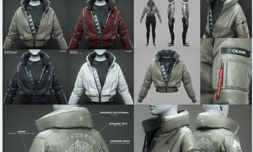 Download Cyberpunk Bomber Jacket 3D Fashion Design Course FREE