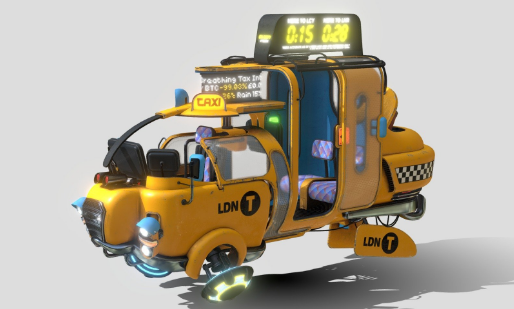 Download SketchFab Cyberpunk Flying Taxicab Model Crack