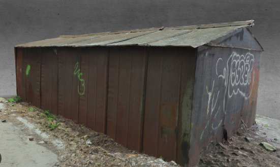 Download SketchFab Rusted Metal Garages Model FREE