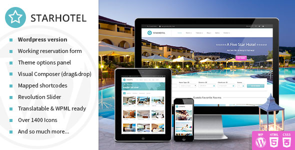 Starhotel v3.0.2 - Responsive Hotel WordPress Theme