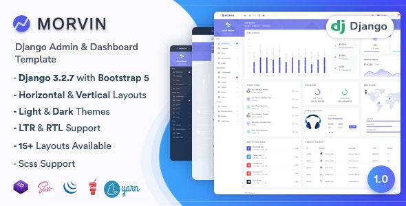 Morvin v1.0 - Django Admin & Dashboard Template