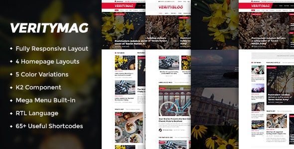 VerityMag v3.9.6 - Creative News/Magazine Joomla Template
