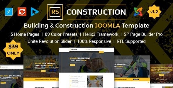 RS Construction v1.1 - Building and Construction Joomla Template