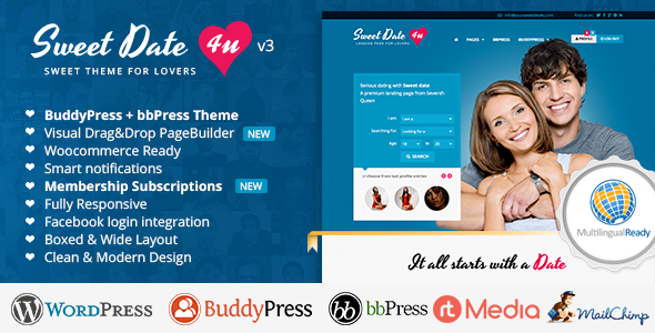 Sweet Date v3.3.2 - More than a Wordpress Dating Theme