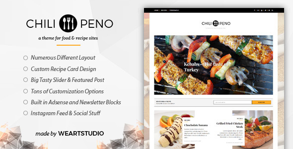 Chilipeno v1.0.1 - Recipe & Food WordPress Theme