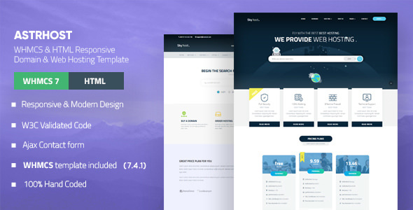 ASTRHOST v1.3 - WHMCS & HTML Responsive Domain & Web Hosting Template