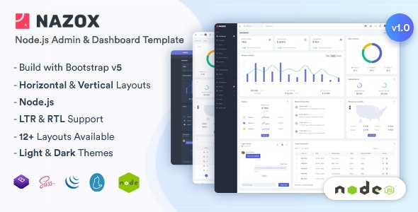 Download Nazox v1.0 – Node.js Admin & Dashboard Template | Free Nulled Scripts