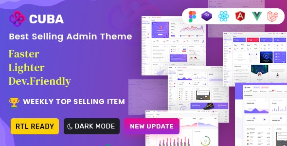 Cuba - Bootstrap 4 & 5 HTML, React, Angular 12, VueJS & Laravel Admin Dashboard Template (11 March 2022)