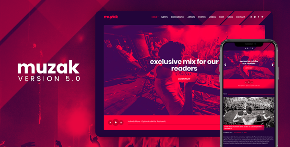 Muzak v5.3.1 - Music WordPress theme