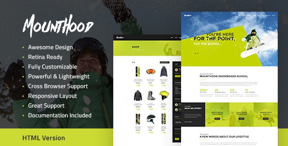Mounthood v1.1 - Ski and Snowboarding HTML Template