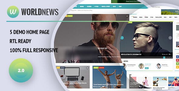 WorldNews v2.4 - Magazine RTL Responsive WordPress BlogMagazine