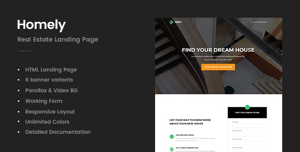 Homely v1.0 - Real Estate Landing Page