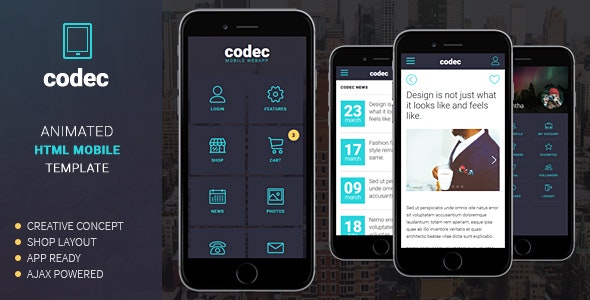Codec v1.0 - Mobile HTML Template