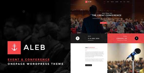 Aleb v1.3.0 - Event Conference Onepage WordPress Theme